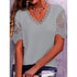 Women Summer Loose V Neck Lace tops